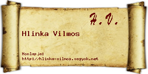 Hlinka Vilmos névjegykártya